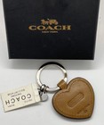Nwob Coach Signature Heart Leather Key Fob Charm Keyring Fs1712