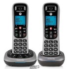 Motorola Cordless Answering System Base And 2 Handsets Black   Silver