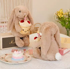Nwt Jellycat Bashful Beige Birthday Bunny Cute Soft Plush Toy Stuffed Doll Gift