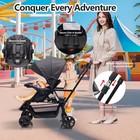 Sit And Stand Double Stroller With Standing Platform lightweight Travel   black