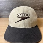Vintage Speedo Hat Cap Snap Back Blue Brown Black Swim Swimming Adjustable