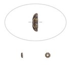 Bead Caps  100 Antiqued Gold Plated Brass 3x1mm Mini Ribbed To Fit 2-4mm Beads