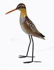 Carved Sandpiper Ocean Bird Wood Sculpture Cottage Tropical Island Shorebird Art