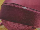 Vintage Rayon Satin Back Velvet Ribbon 1 5  Burgundy Woven Edge 1yd France