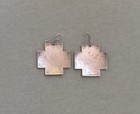 Vintage Navajo Sterling Silver Hand Stamped Earrings  2 1 4  Drop