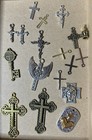Lot Of Approx 85 Pcs  130g  Assorted Religious Pendant Charms Jesus Crosses