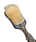 Vintage Silver Plated Hair Brush Vanity Raised Design 