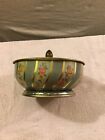 Vintage Decorative Floral Round Metal Tin W  Lid Made In England 7   