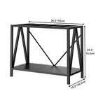 W-shape 10-40 Gallon Fish Tank Stand 500 Lbs Capacity Double-layer Storage Black