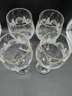 Set Of 4 Arby s 1980 s  pines  Winter Wonderland Etched Goblets  Gold Rim