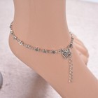 Fashion Ankle Bracelet Foot Chain Anklets 3d Ancient Silver Flowers Heart 1521