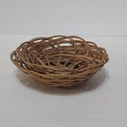 Set 2 Small Round Rattan Wicker Baskets Boho Decor