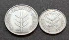 Lot Of 2 Palestine British Mandate Silver Coins 50   100 Mils - 1942 Final Year