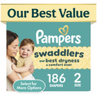 Sale  Pampers Swaddlers Fragrance Free Baby Diapers Size 2  186 Count  Free Ship