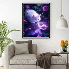 White Cat Diamond Painting Kits For Beginners Adults 5d Diy Reflection Diamond  