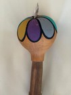 Vintage Native American  Hopi Kewa Hand Painted Gourd Rattle 9 5 