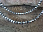 Native American Sterling Silver Round Navajo Pearl 35  Necklace By I  John