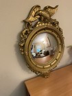 Syroco Vintage Convex Bullseye Eagle Mirror  4007 21  Federal Style Porthole