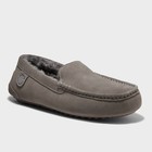 Men s Dluxe By Dearfoams Genuine Shearling Moccasins Slippers Size 12 Gray Shoes