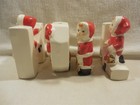 Vtg Lipper   Mann Japan Ceramic Christmas Noel Santa Children Candle Holders 