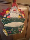 Bucilla Christmas Santa s Mail Felt Sequins Wall Hanging Completed 1970   s