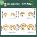 120pcs Jewelry Bead Covers Crimp Beads Set 4 Styles 18k Gold Plated Metal Half