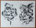 Vintage 1960s Milton Zeis Tattoo Flash Production Promo Tattoo Flash Sheets Usmc