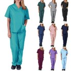 Medical Nursing Scrub Set Natural Uniforms Men Women Unisex Top Pants Hospital