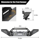 Sunpie Grey Steel Front Bumper For 07-26 Jeep Wrangler Jk jl 4xe   Gladiator Jt