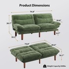 Convertible Futon Sofa Bed Corduroy 75 Inch Green
