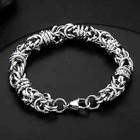 9mm Wide 316l Stainless Steel Bracelet Byzantine Link Chain Bracelet For Unisex