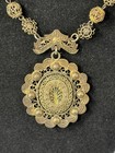 Antique Silver Philippine Tambourine Filigree Reliquary Necklace Victorian
