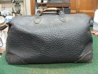 Antique Walrus Leather Doctors Bag Black Dbl Handle Large Apothecary 18 x10 x10 