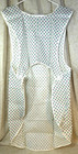 Unisex Long Apron Cotton Diamonds On White With Front Pocket