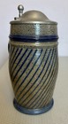 Vintage Stoneware Beer Stein Signed Studio Art Pottery Coachman Diagonal Ribbed