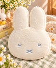 Miffy Faux Fur Reversible Kids  Decorative Pillow White Super Plush 16x11in -new