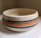 Cookson Ohio Pottery Bowl Planter 8  Cp  28 Usa Mid Century Vtg Cream Stripes