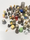 Vintage Collection Thimbles Glass  Ceramic   Metal Lot Of 129 Assorted Designs
