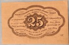 1862  25   1st Issue Fractional Currency Fr 1281 Straight Edge Jefferson      Xf au