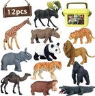 Large 12pcs Safari Animals Figures Toys  Realistic Jungle Zoo Animal Figurines
