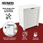 Redmon Contemporary Wooden Clothes Hamper For Bedroom And Laundry Room  White