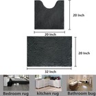 2 Piece Bathroom Rug Set Chenille Bath Mats Non Slip Absorbent Machine Washable