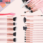 Makeup Brush Set 16 Pcs With 1 Eyebrow Razor Premium Synthetic Foundation Powder