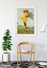 Western Australia Mid Century Modern Vintage Travel Poster Wall Art Print