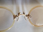 Antique Round Celluloid Rim Pince Nez Eyeglasses Gold Bridge Case Early 1900s