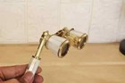 Vintage Brass Opera Glasses Mother Of Pearl   Handle Brass Fittings France