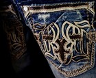  220 Mens Rock Revival Jeans  eastyn  Thick Leather Inserts Slim Boot 30 X 33