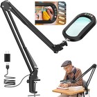 10x Large Magnifying Glass With Light And Clamp  Real Glass  5 Color Modes  S   