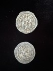 Two 591-628 Ad Sasanian Empire Khusru Ii Silver Drachm Ancient Coins