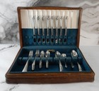Vintage 52 Pc Wm Rogers  Son  exquisite Pattern  Silver Plate Silverware Set